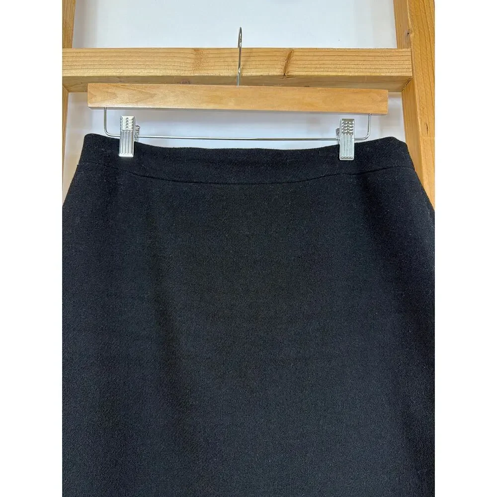 J.Crew Mercantile Black Lined Wool Blend Pencil Skirt Back Zip Size 8 - Picture 2 of 10